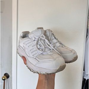 All white running shoes worn once!